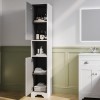 Double Door White Freestanding Tall Bathroom Cabinet 350 x 1884mm- Baxenden