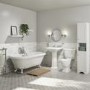 GRADE A1 - Traditional Tall Boy Bathroom Cabinet - Doors & Shelves - Matt White - Baxenden