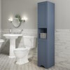 Blue Freestanding Tall Bathroom Cabinet 350mm - Baxenden