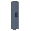 GRADE A3 - Traditional Tall Boy Bathroom Cabinet - Doors &amp; Shelves - Matt Blue - Baxenden
