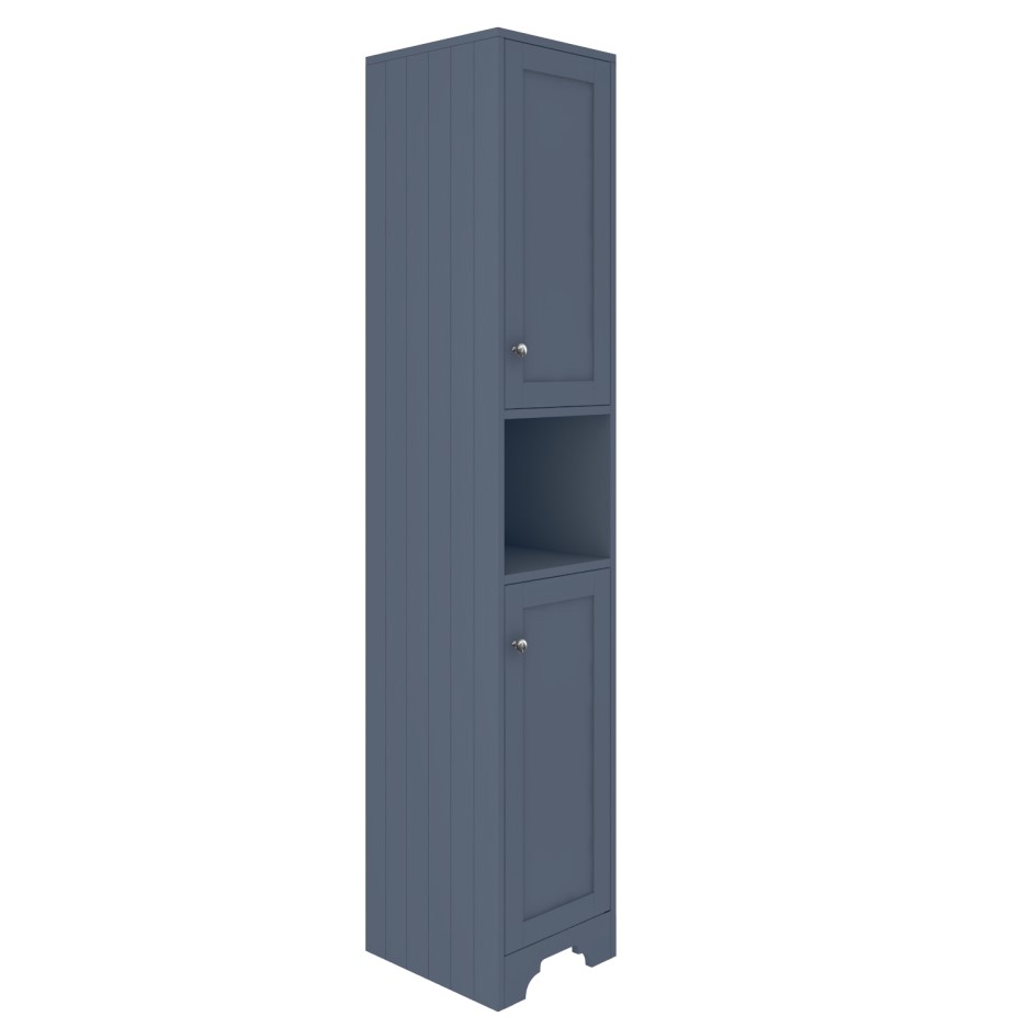 Traditional Tall Boy Bathroom Doors & Shelves Matt Blue