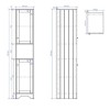 GRADE A3 - Traditional Tall Boy Bathroom Cabinet - Doors &amp; Shelves - Matt Blue - Baxenden