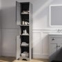 Double Door Grey Freestanding Tall Bathroom Cabinet 350 x 1884mm- Baxenden