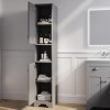 Double Door Grey Freestanding Tall Bathroom Cabinet 350 x 1884mm- Baxenden