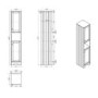 Double Door Grey Freestanding Tall Bathroom Cabinet 350 x 1884mm- Baxenden