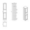 Double Door Grey Freestanding Tall Bathroom Cabinet 350 x 1884mm- Baxenden