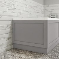 GRADE A1 - Baxenden Matt Grey 750mm End Bath Panel