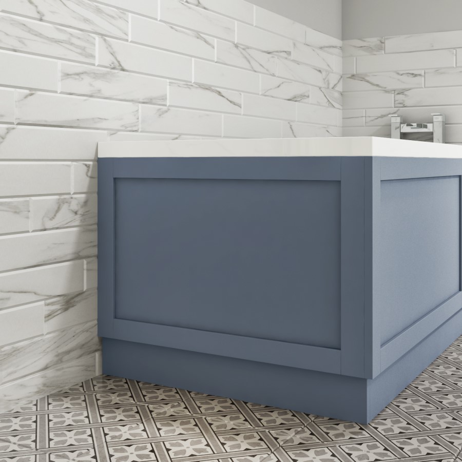 GRADE A1 - Baxenden Matt Blue 800mm End Bath Panel