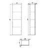 GRADE A1 - 1400mm Wall Hung Tall Boy Mirror Cabinet Matt White - Sion