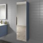 Single Door Blue Mirrored Wall Mounted Tall Bathroom Cabinet 400 x 1400mm - Sion
