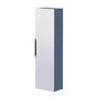 Single Door Blue Mirrored Wall Mounted Tall Bathroom Cabinet 400 x 1400mm - Sion