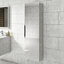 GRADE A1 - 400mm Concrete Mirrored Wall Mounted Tall Bathroom Cabinet - Sion