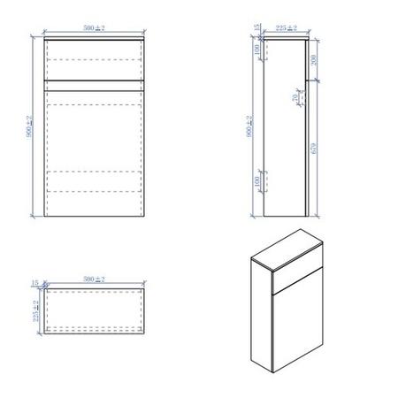 500mm Matt White WC Toilet Unit - Sion