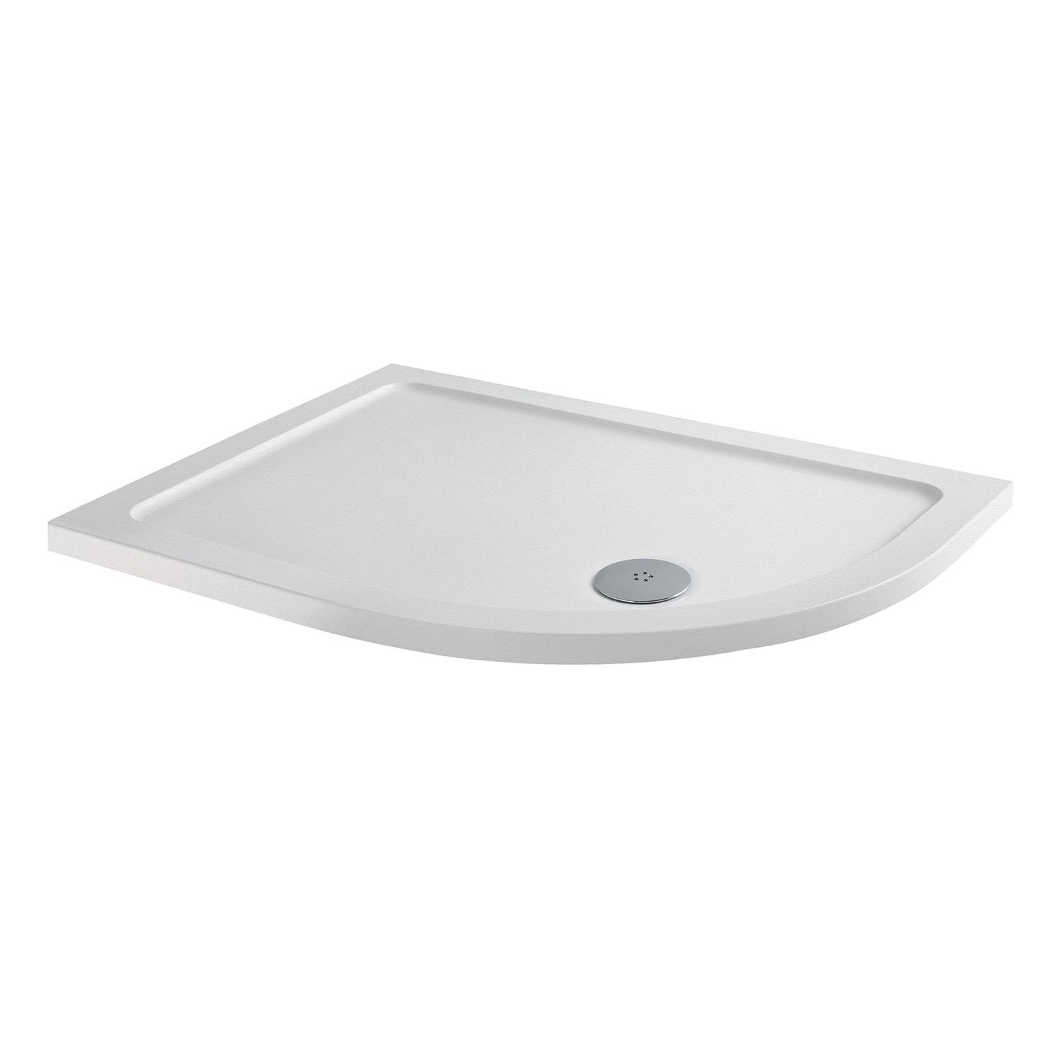 900x800mm Stone Resin Left Hand Offset Quadrant Shower Tray- Slim Line
