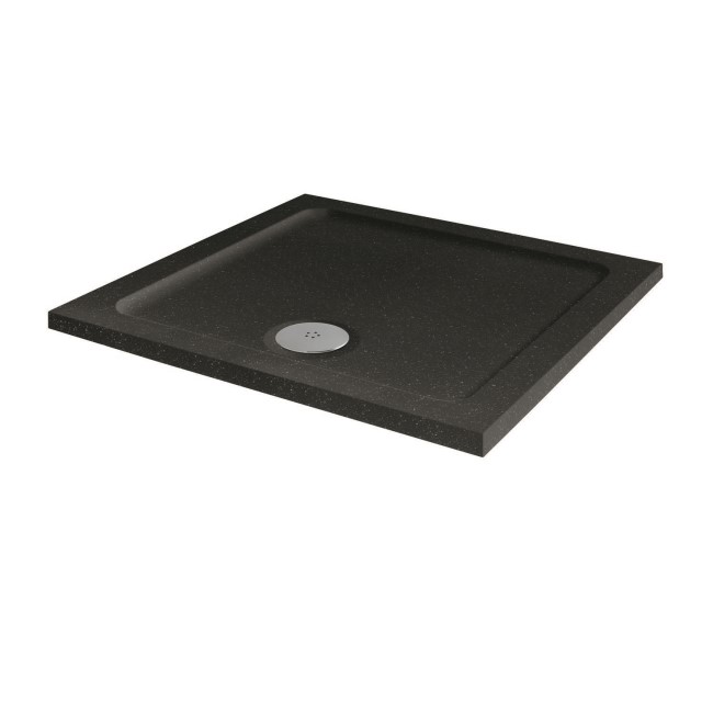 Slim Line Black Sparkle 1000 x 1000 Square Shower Tray Better Bathrooms