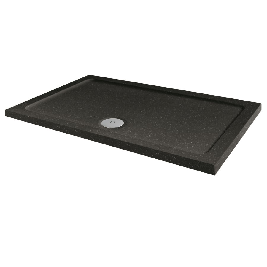 Slim Line Black Sparkle 800 x 760 Rectangular Shower Tray