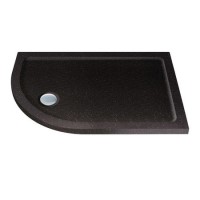 Slim Line Black Sparkle 900 x 800 Left Hand Offset Quadrant Shower Tray