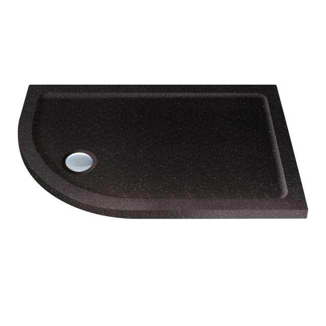 Slim Line Black Sparkle 1000 x 900 Left Hand Offset Quadrant Shower Tray