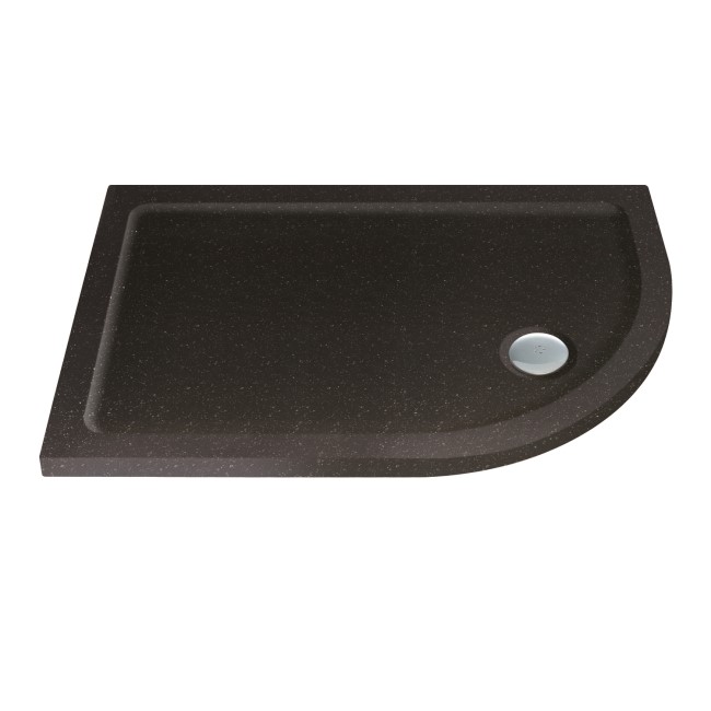 Slim Line Black Sparkle 1000 x 900 Right Hand Offset Quadrant Shower Tray