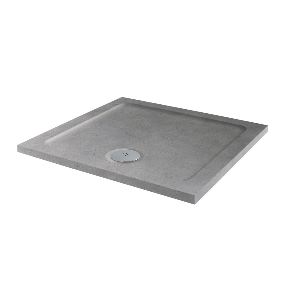 Slim Line Grey Sparkle 900 x 900 Square Shower Tray Better Bathrooms
