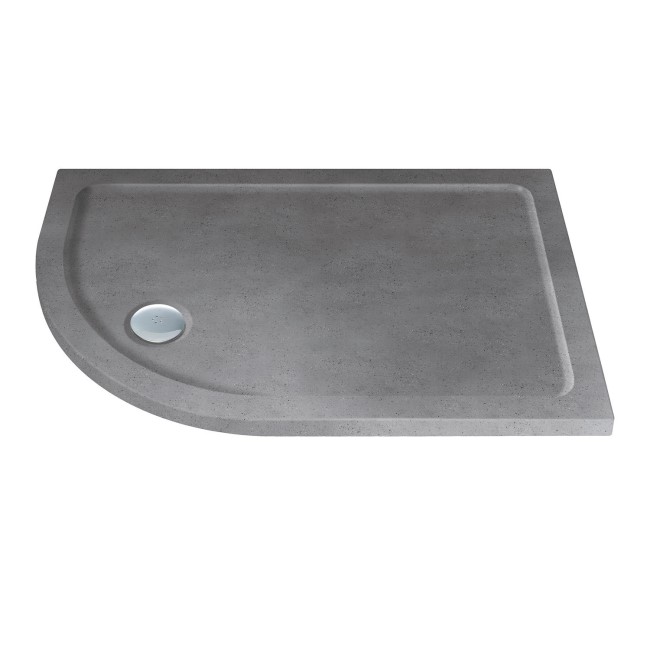 Slim Line Grey Sparkle 900 x 760 Left Hand Offset Quadrant Shower Tray