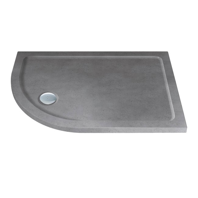 Slim Line Grey Sparkle 1000 x 800 Left Hand Offset Quadrant Shower Tray