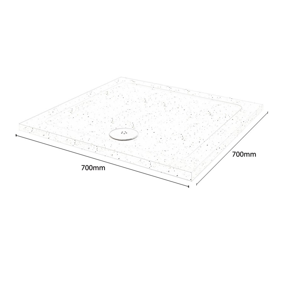 Slim Line White Sparkle 700 x 700 Square Shower Tray