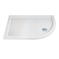 Slim Line White Sparkle 1000 x 900 Right Hand Offset Quadrant Shower Tray