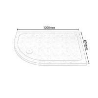 Slim Line White Sparkle 1200 x 800 Left Hand Offset Quadrant Shower Tray