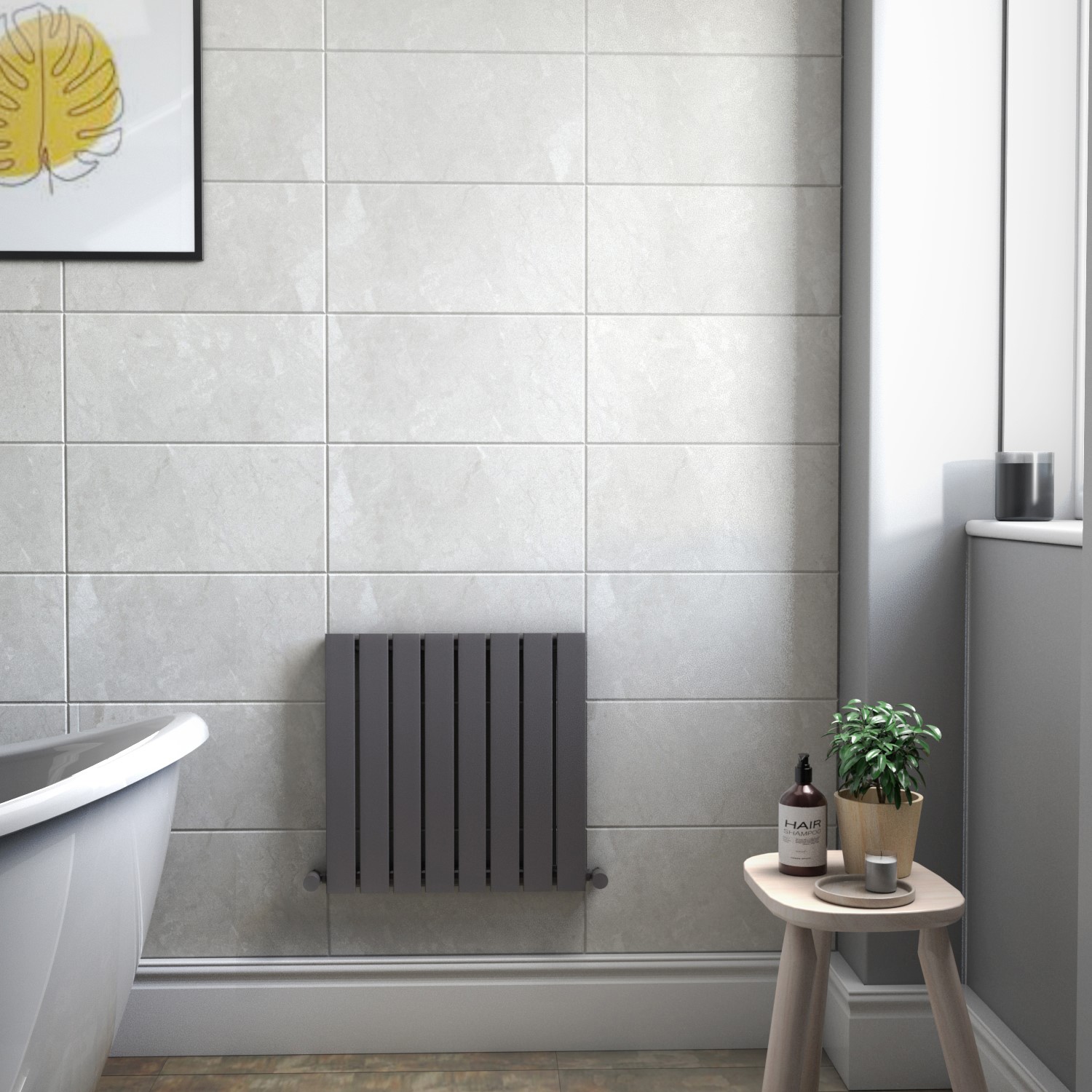 Anthracite Horizontal Single Panel Radiator 600 x 604mm - Mojave ...