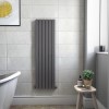 Single Panel Anthracite Vertical Living Room Radiator - 1600mm x 452mm