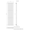 Single Panel Anthracite Vertical Living Room Radiator - 1800mm x 452mm