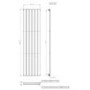 Single Panel Anthracite Vertical Living Room Radiator - 1800mm x 452mm