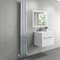 GRADE A1 - Margo Chrome Single Panel Vertical Radiator - 1600 x 240mm