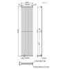 Chrome Vertical Single Panel Radiator 1600 x 480mm - Margo