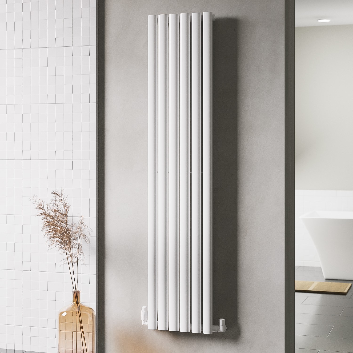 Institutional Grade Radiators GRADE A2 - White Vertical Single Panel Radiator 1600 x 360mm - Margo ...