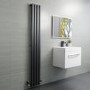 GRADE A1 - Anthracite Vertical Single Panel Radiator 1600 x 240mm - Margo