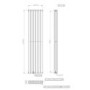 GRADE A2 - Anthracite Vertical Double Panel Radiator 1600 x 360mm - Margo