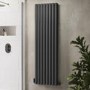 GRADE A1 - Margo Anthracite Double Panel Vertical Radiator - 1600 x 480mm