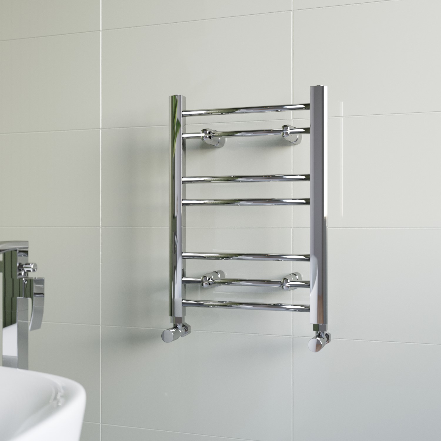 Chrome Heated Towel Rail Radiator 600 x 400mm - Sahara - Better Bathrooms