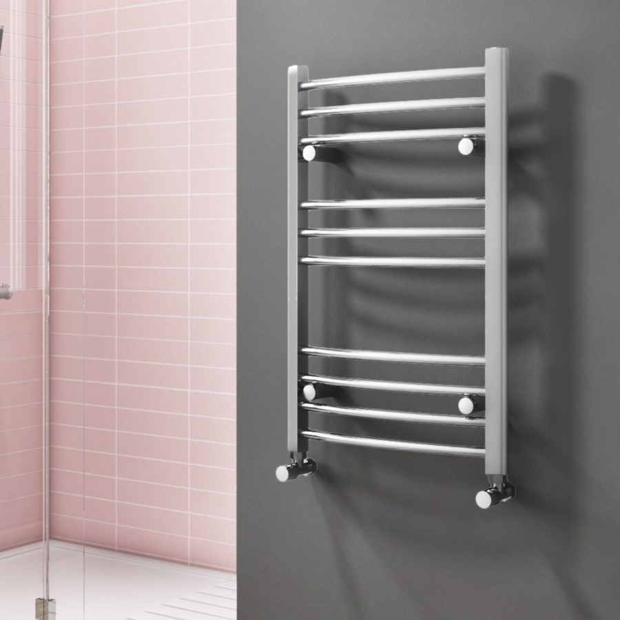 GRADE A1 - Gobi Chrome Heated Towel Rail - 800 x 450mm