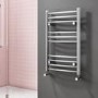 GRADE A1 - Gobi Chrome Heated Towel Rail - 800 x 450mm
