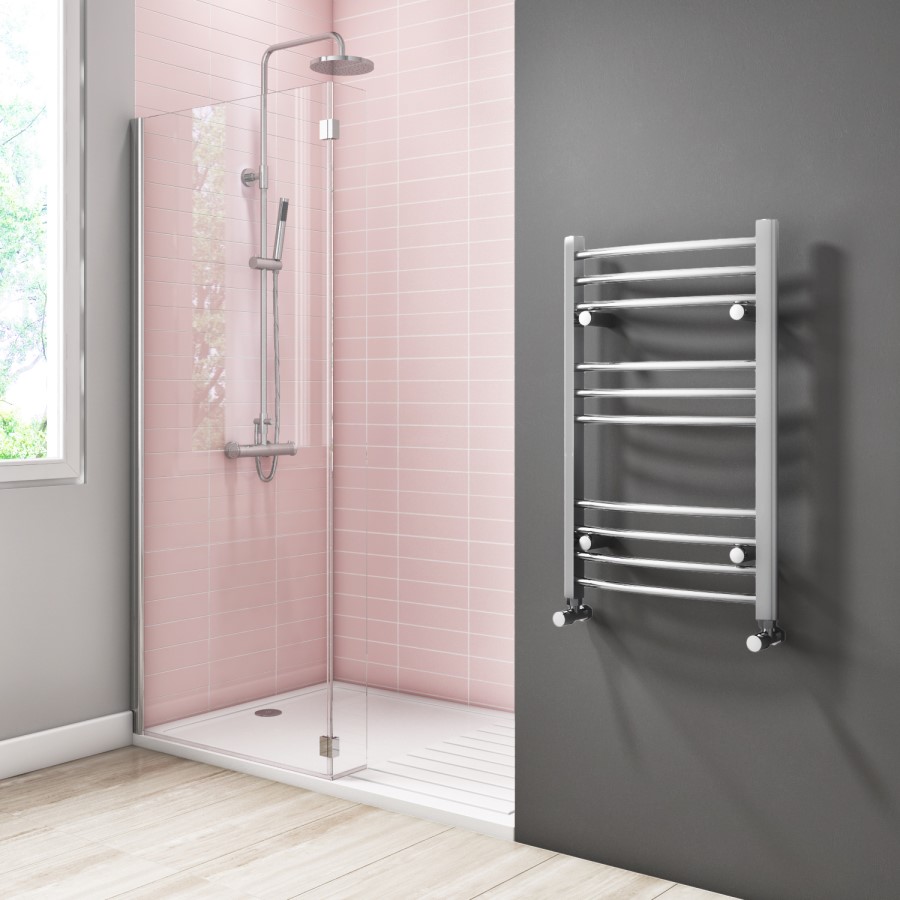 GRADE A1 - Gobi Chrome Heated Towel Rail - 800 x 500mm
