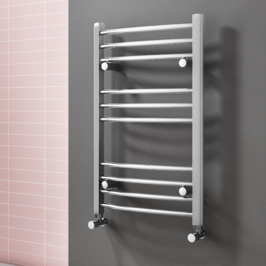 GRADE A1 - Gobi Chrome Heated Towel Rail - 800 x 500mm