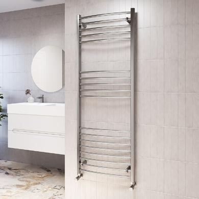 Restroom Radiator Chrome Towel Radiators | Chrome Towel Rail - Better Bathrooms