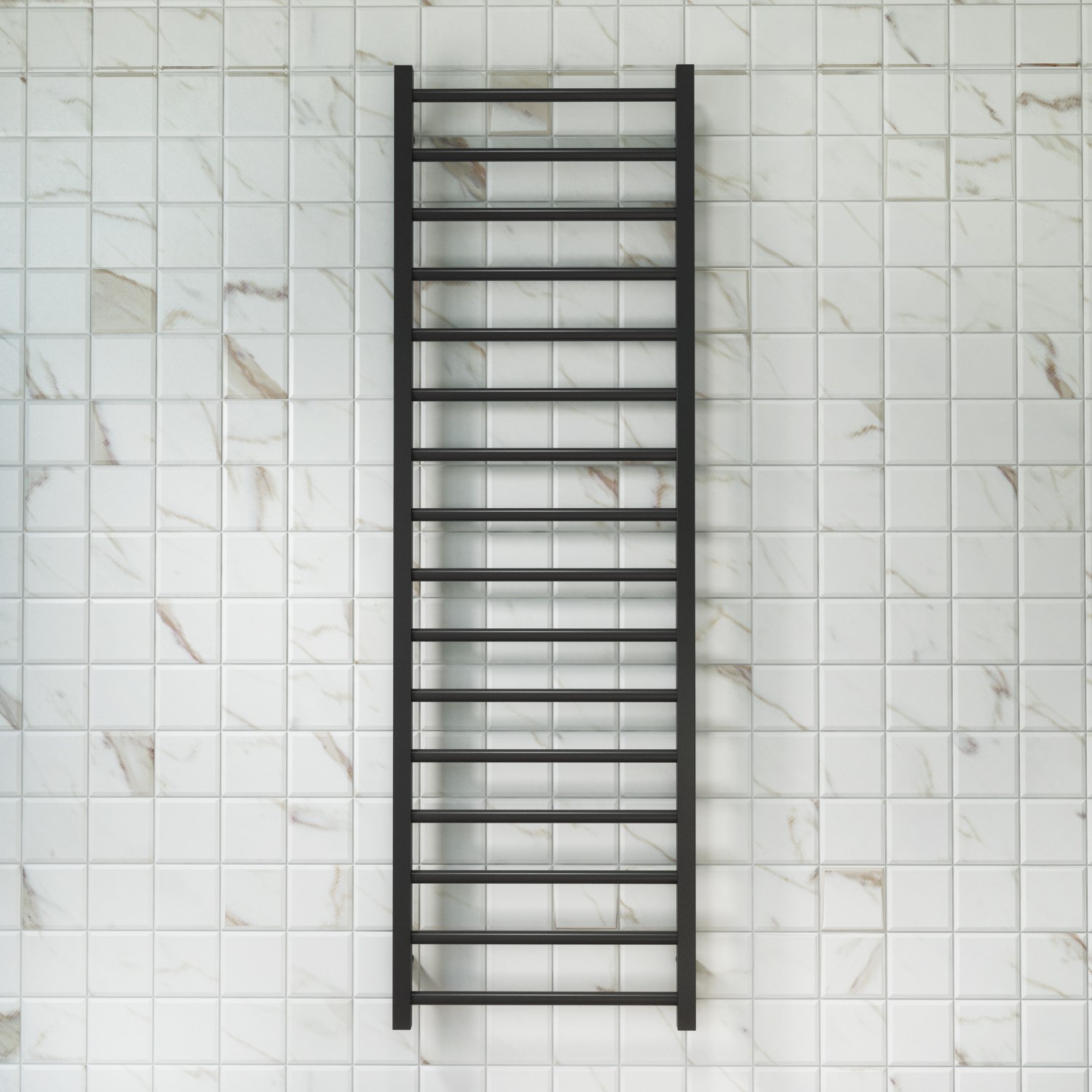 GRADE A1 - Sonoran Black Heated Towel Rail - 1600 x 500mm - Better ...