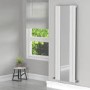 GRADE A1 - Tanami White Single Panel Vertical Radiator with Mirror - 1800 x 600mm