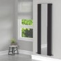 Anthracite Vertical Single Panel Radiator with Mirror 1800 x 600mm - Tanami