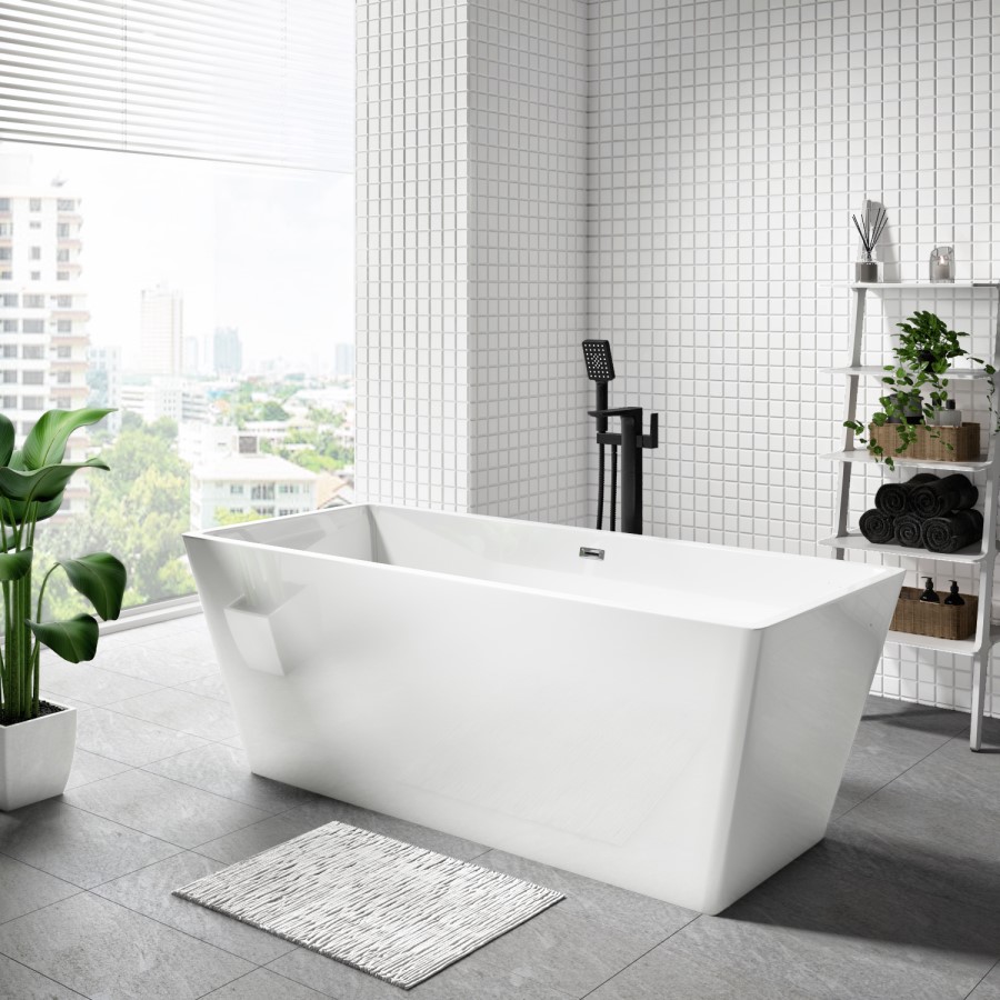 GRADE A2 - Riga Freestanding Bath Double Ended - 1585 x 690mm