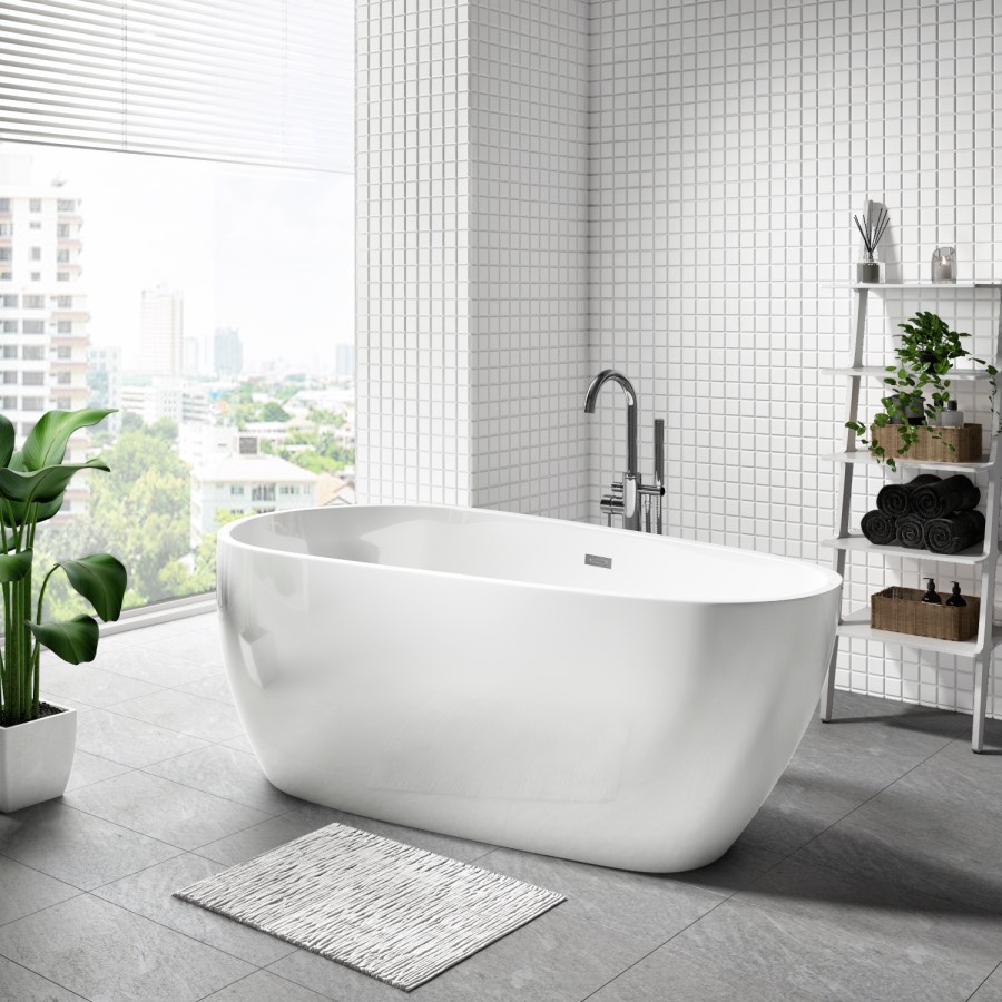 GRADE A1 - Monaco Freestanding Bath Single Ended - 1600 x 800mm